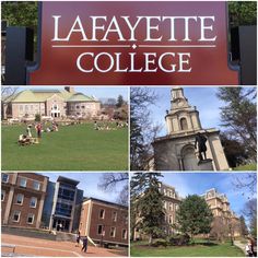 collage of college photos with the name lafayette college