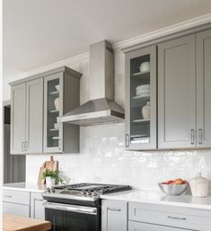 a stove top oven sitting inside of a kitchen