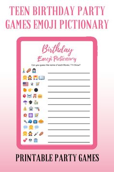 a birthday party game with the text, printable party games