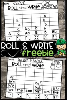 roll and write freebie for kids to practice their handwriting skills with the letter d