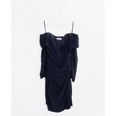 Vintage 70s 80s John Anthony Couture Dark Blue Silk Off-The-Shoulder Faux Wrap Sheath Cocktail Dress Est 2 Xs Extra Small, Very Good Vintage Condition, Shawl Off The Shoulder Neckline, Long Sleeves With Two Snap Button Vent, Boned Bodice, Surplice Faux Wrap Front Panel With Eight Button Fastening At Left Waist, Ruched At Left Waist, Front Talon Zip Fastening Hidden Under Front Wrap Panel, Petersham Band At Inner Waist, Straight Hem, Short Mini Length, Continued In Comments Blue Off Shoulder Dress, Boned Bodice, Blue Silk, Vintage 70s, Snap Button, Off Shoulder Dress, Vintage Dresses, Off The Shoulder, Vintage Ladies