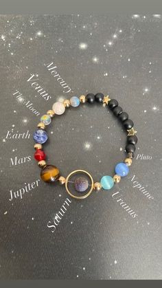 Solar System Bracelet Healing Stone Bracelet Universe | Etsy Luxury Spiritual Jewelry With Gemstone Beads, Luxury Spiritual Bracelet With Stones, Cheap Spiritual Bracelets For Friendship, Luxury Spiritual Beaded Bracelets For Gift, Solar System Jewelry Diy, Semi Precious Bracelets, Semi Precious Stone Necklace, Semiprecious Stones Jewelry, Beaded Stone Bracelets