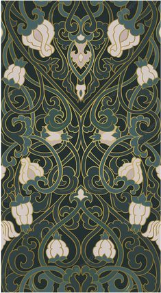 an art nouveau design in green and gold