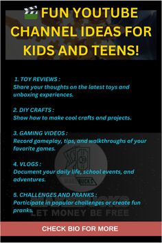 Are you a kid or teen looking to start a YouTube channel? Check out these awesome ideas to get started and have fun creating content!