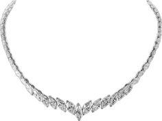 Marquise Platinum Necklace Fine Jewelry, Fine Jewelry Marquise Platinum Necklace, Wedding Platinum Marquise Necklace, Platinum Marquise Necklace For Wedding, Platinum Marquise Necklace For Anniversary, Formal Marquise Cut Diamond Necklace, Classic Marquise Cut Diamond Necklace For Formal Occasions, Classic Marquise Cut Diamond Necklace For Formal Events, Riviera Necklace