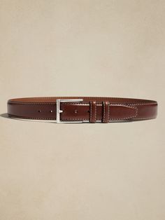 Crafted with thoughtful details in mind, this Italian leather belt employs a natural patina, contract ecru stitching, and a cast antiqued finish to stand the test of time.  Width: 1. 75" (4. 5cm) Ship Craft, The Test, Antique Finish, Watch List, Curator Style, Mens Belts, Italian Leather, Leather Belt, Banana Republic