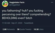 a tweet is shown with the caption'veggies fact '