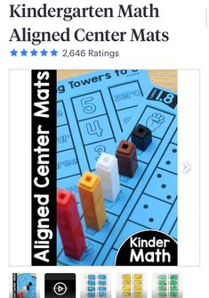 a screen shot of the kinder math game called aligned center mats, which is also available for kids to play with