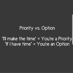 a computer screen with the words priority vs option