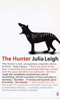 an advertisement for the hunter julia leighth book, featuring a dog with its mouth open