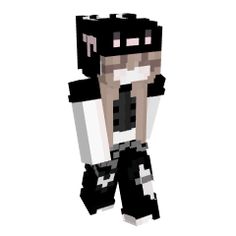 an image of a minecraft character that looks like he is wearing a black and white outfit