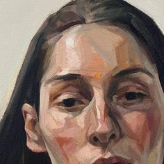 an oil painting of a woman's face