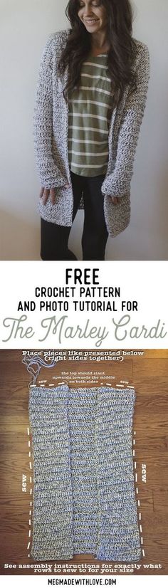 the crochet pattern for this cardigan is easy to make and looks great