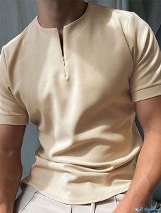 Short Sleeve Tops Casual, Trendy Shirt Designs, Mens Polo Shirt, Standing Collar, African Men Fashion, Mens Fashion Casual Outfits