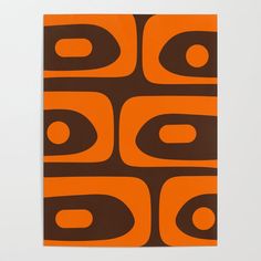 an orange and brown square with circles on it