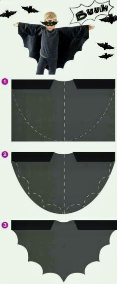 the instructions for how to make a bat - like costume with paper and glues