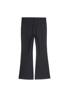 Flared Darted Trousers: Discover our stylish and comfortable wide-fit trousers with darted side stitch and flared bottom hem. Made from a blend of polyester, rayon, and spandex, these trousers offer a suit fabric feel and are perfect for any occasion. Features include two front and back pockets, and they are a versatile UNISEX piece. Available in sizes from Extra Small to Extra Large. Size Chart: Size (CM) Length Waist Butt Extra Small 102 70 89 Small 105 76 95 Medium 107 80 99 Large 109 84 103 Elegant Stretch Wide Leg Pants With Flared Hem, Elegant Flared Hem Bottoms For Workwear, Chic Flared Hem Flares For Work, Chic Flares With Flared Hem For Work, Spring Workwear Bottoms With Flared Hem, Fitted Flares With Flared Hem For Workwear, Chic Stretch Wide Leg Pants With Flared Hem, Modern Flare Pants For Workwear, Modern Flared Workwear Pants