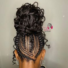 Stitch Box Braids, Braided Ponytail With Curls, Cornrow Updo Hairstyles, Pretty Braid, Latest Braided Hairstyles, Hair Braid Patterns, Cornrow Ponytail, Cornrows Braids For Black Women, Black Hair Updo Hairstyles