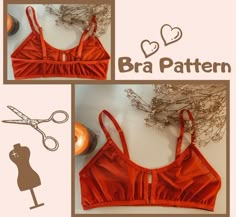 an image of bra pattern with scissors and thread