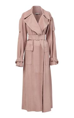 Coat Drawing, Toni Maticevski, Woman Coat, Suede Trench Coat, Magda Butrym, Trench Coats Women, Pink Suede, Architectural Elements, Leather Design