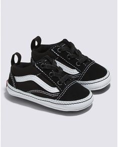 Vans | Infant Old Skool Crib Black/True White Shoes Baby Vans, Vans Shop, Kids Sale, Crib Shoes, Womens Vans, Old Skool, White Shoes, Shoe Sale, Classic Looks