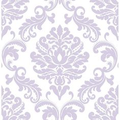 a purple and white wallpaper with an ornate design