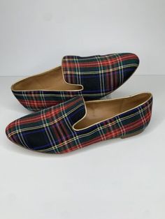 J Crew Stewart Loafers Plaid Smoking Slip On Flats Almond Toe AT839 Women’s Sz 9  | eBay Slip On Flats, Flat Shoes Women, Shoes Flats, J Crew, Almond, Shoe Accessories, Loafers, Slip On, Like New