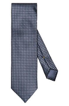 A geometric design lends texture and distinction to a sophisticated tie woven from lustrous Italian silk. 58" length, 3" width 100% silk Dry clean Made in Italy Luxury Patterned Ties For Business, Luxury Patterned Business Ties, Designer Workwear Ties, Luxury Neckwear For Office, Luxury Silk Ties For Office, Elegant Patterned Neckwear For Formal Occasions, Elegant Formal Patterned Neckwear, Luxury Silk Neckwear For Business, Patterned Silk Ties For Business