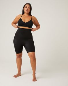 Shapewear can be a lifesaver, and we love the comfortability and versatility of the Curve High Waisted Shapewear Shorts. These shapewear shorts are very high-waisted, with a thick and tight torso, stretchy thighs, and boyshorts bottoms. These shorts are made out of a smooth, spandex blend material. This shapewear is made from 90% nylon and 10% spandex. Hand wash cold and line dry. Imported. Model is wearing a size 2XL. Shapewear Shorts, Body Movement, Clothes Dress, Life Savers, Boy Shorts, Second Skin, Shapewear, Favorite Outfit, Tights