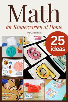 the book cover for math for children at home, with pictures of toys and crafts