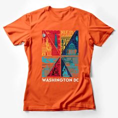 Washington DC Landmarks Graphic T-Shirt, Colorful City Icons Unisex Tee, Travel Souvenir Shirt Female T-Shirt Custom graphic T-Shirt.Customize your color Washington Dc Shirts Ideas, Multicolor Cotton T-shirt With Graphic Design, Washington Dc Landmarks, Pop Culture Multicolor Graphic T-shirt, Vintage Tourist Shirt, Spooky Halloween Costumes, Souvenir Shirt, Comic-con Graphic Cotton T-shirt, Batman Inspired