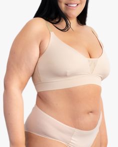 This plus-size bra offers comfortable support and looks great under clothing. Supportive Full Coverage Bra, Supportive No-show Bra With Medium Bust Support, Supportive Beige Nursing Bra, Full Coverage Nursing Bra With Soft Touch, Everyday Full Coverage Nursing Bra With Soft Touch, Supportive Bra With Light Support, Supportive Solid Color Bra With Light Support, Everyday Full Coverage Soft Touch Bra, Supportive Nursing Bra With Medium Bust Support For Everyday