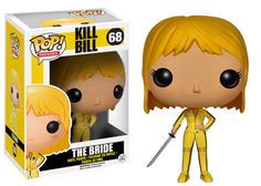 the bride pop vinyl figure is shown in front of a white box with black eyes