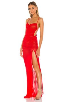 Michael Costello - x REVOLVE Follie Gown Michael Costello, Red Maxi, Project Runway, Red Dress Maxi, Crop Top Blouse, Cardi B, Style Expert, Cutout Dress, Dress Suits