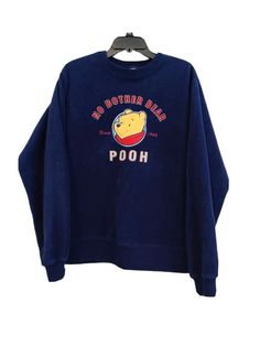 Pooh Bear No Bother Disney Store Fleece Pullover Sweat Shirt Top Size Medium M. Condition is Pre-Owned. In Excellent Condition. Ships Via USPS Priority Mail. See Images For Measurements. Winnie The Pooh Sweatshirt, Blue Disney Sweatshirt, Vintage Disney Crewneck, Pooh Bear Sweatshirt, Disney Character Print Long Sleeve Sweatshirt, Disney Sweaters, See Images, Pooh Bear, Vintage Disney