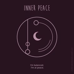 the inner peace poster with an image of a crescent and moon on it's side