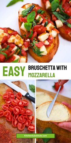 easy bruschetta with mozzarella and basil is the perfect appetizer