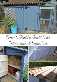 how to build a simple duck house with a storage area in the back and inside