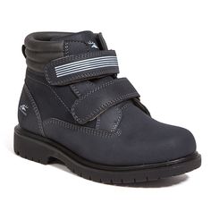 If you're looking for a boot without laces to keep your child comfortable on even the coldest, wettest days, the Marker is the pair for you! This ankle-high boot features adjustable straps with hook-and-loop closure. This style is waterproof, with Thinsulate lining on the inside to keep feet warm, with a durable and grippy TPR lug sole on the bottom. Shoe Size Chart Kids, Boot Pulls, Deer Stags, High Ankle Boots, Waterproof Winter Boots, Waterproof Hiking Boots, Outdoor Boots, Boys Boots, Shoe Carnival