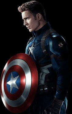 the captain is holding his shield in one hand and looking at something on the other