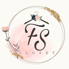 the fs closet logo with flowers and gold glitter on it's bottom corner