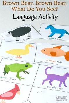 brown bear, brown bear, what do you see? language activity for kids to learn