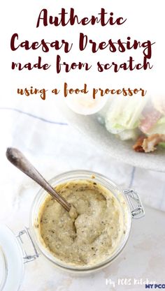 keto caesar dressing recipe in a glass jar