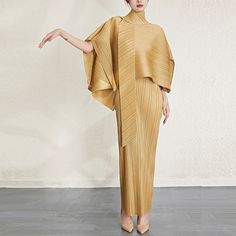 Elegant Pleated Issey Miyake style vintage style handmade dress for women | eBay Fall Party Dresses With Long Skirt, Long Fall Party Dresses, Elegant Free Size Spring Dress, Elegant Floor-length Free Size Dresses, Elegant Long Pleated Maxi Dress, Vintage Long Skirt Party Dress, Elegant Free Size Floor-length Maxi Dress, Elegant Floor-length Free Size Maxi Dress, Elegant Long Sleeve Free Size Dress