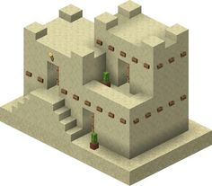 a low poly model of a castle with stairs and steps leading up to the entrance