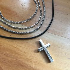 Customize for your style. Which chain will you wear with this stainless steel cross pendant? #waterproofjewelry #crossnecklace #mensjewelry #giftforboyfriend #religiousjewelry #crosspendant #stainlessteeljewelry #christiangifts #religiousguy #smallbusiness #loralyndesigns Stainless Steel Cross Pendant, Steel Cross, Waterproof Jewelry, Religious Jewelry, Steel Jewelry, Stainless Steel Jewelry, Christian Gifts, Cross Pendant, Boyfriend Gifts