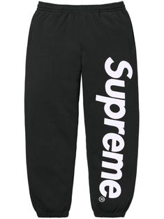 black cotton blend appliqué logo elasticated waistband two side welt pockets rear patch pocket straight leg elasticated ankles Black Straight Leg Sweatpants With Letter Print, Cotton Bottoms With Logo Waistband For Spring, Black Joggers With Logo Waistband For Streetwear, Black Sweatpants With Logo Print For Loungewear, Casual Black Bottoms With Logo Waistband, Black Cotton Joggers With Logo Print, Logo Waistband Athleisure Sweatpants, Black Sporty Sweatpants With Logo Waistband, Athleisure Sweatpants With Logo Waistband