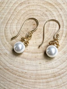 Dangle Pearl Earrings For Bridesmaid Gift, Pearl Dangle Earrings For Bridesmaid Gift, Wedding Wire Wrapped Metal Earrings, Wire Wrapped Pearl Earrings For Wedding, Dainty Wire Wrapped Pearl Earrings For Wedding, Dangle Pearl Earrings Wedding, Pearl Dangle Earrings Wedding, Jewelry Pearl Earrings, Dangle Pearl Earrings