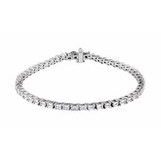 This exquisite lab-grown diamond bracelet is a work of art with 5 carats total weight. The primary stone size is 3 x 2.1 mm in size diamond bracelet is 7" in length. These emerald-cut diamonds have a clarity of SI with a color of G-H. This bracelet features a 4-prong box clasp and is available in a 14K gold setting. Studded Necklace, Ruby Sapphire, Box Clasp, Emerald Cut Diamonds, Pendant Rings, 3 Carat, Diamond Bracelets, Emerald Cut, Ring Necklace