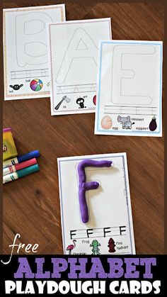 free printable alphabet playdough cards for kids